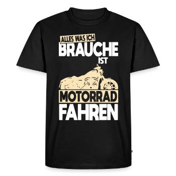 All I need is to ride a motorcycle - Men's Premium Organic T-Shirt - black - Front - Nico (187cm)
