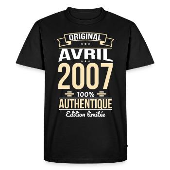 18th Birthday - Original - April 2007 - Men's Premium Organic T-Shirt - black - Front - Nico (187cm)