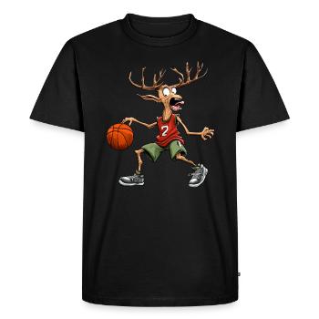 Basketball player Hirsch - Men's Premium Organic T-Shirt - black - Front - Nico (187cm)