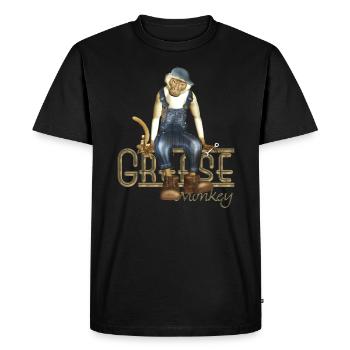 Funny Grease Monkey Mechanic - Men's Premium Organic T-Shirt - black - Front - Nico (187cm)