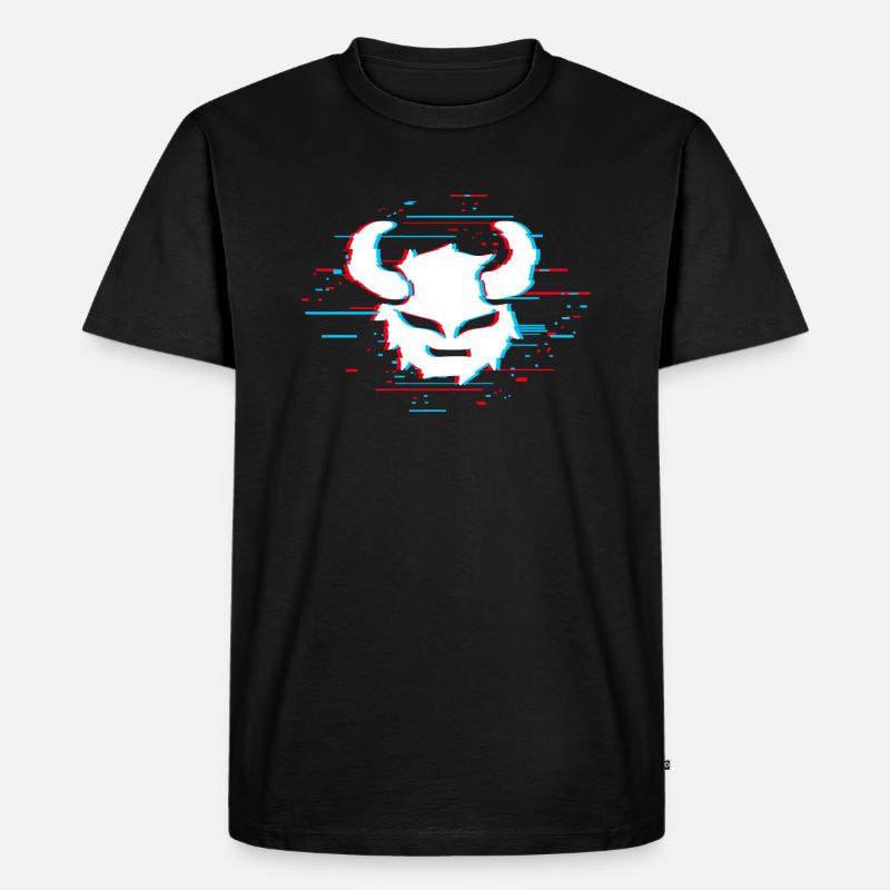 Glitched - Männer Premium Bio T-Shirt - Schwarz