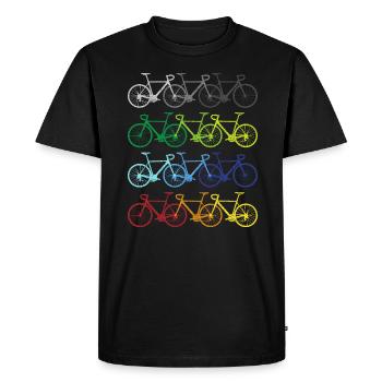 Fahrräder Regenbogen Fahrradfahrer Radfahrer - Männer Premium Bio T-Shirt - Schwarz - Vorne - Nico (187cm)
