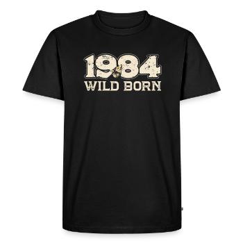 1984 BC Wild born - 1984 Cadeau d’anniversaire - T-shirt Premium bio Homme - noir - Devant - Nico (187cm)