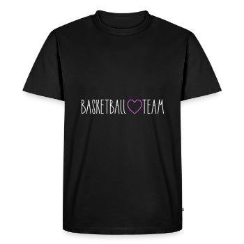 Basketball Team Heart - Men's Premium Organic T-Shirt - black - Front - Nico (187cm)