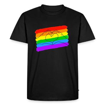 Pride LGBTQ est un coeur d'amour - T-shirt Premium bio Homme - noir - Devant - Nico (187cm)