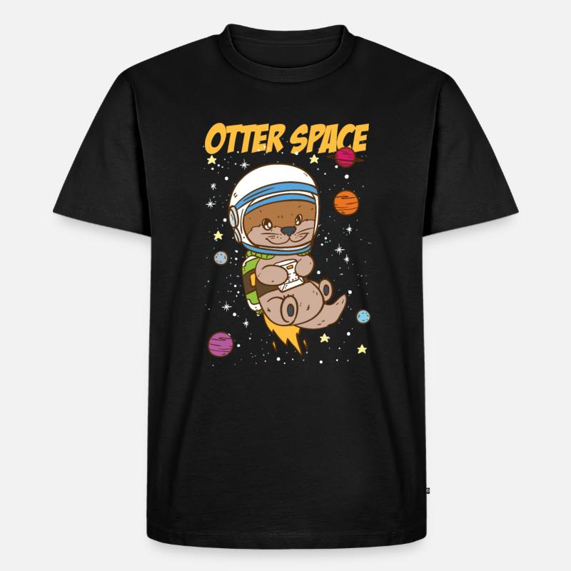 Otter Space | Outer Space - Männer Premium Bio T-Shirt - Schwarz