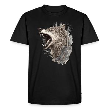 Wolf Wolf Head Scratch Marks Claws Wild Forest Hunter - Men's Premium Organic T-Shirt - black - Front - Nico (187cm)