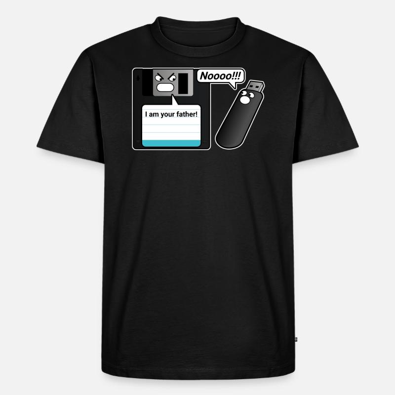 Diskette USB Stick Vater - Männer Premium Bio T-Shirt - Schwarz
