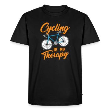 Cycling is my therapy - Bicycle Sport - Men's Premium Organic T-Shirt - black - Front - Nico (187cm)