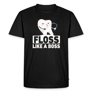 Funny Dental Assistant product Floss Like A Boss - Men's Premium Organic T-Shirt - black - Front - Nico (187cm)