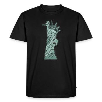 Statue of Liberty Joint High Cannabis Weed Gras - Men's Premium Organic T-Shirt - black - Front - Nico (187cm)