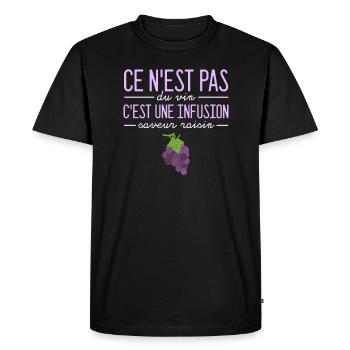 Ce n'est pas du vin vigne vigneron humour - T-shirt Premium bio Homme - noir - Devant - Nico (187cm)