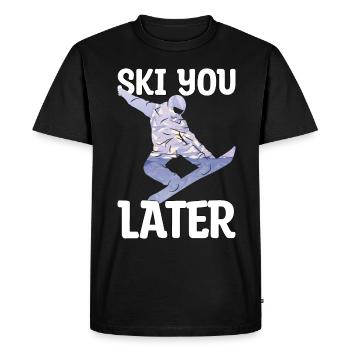 Snowboarder snowboarding mountain snow gift - Men's Premium Organic T-Shirt - black - Front - Nico (187cm)