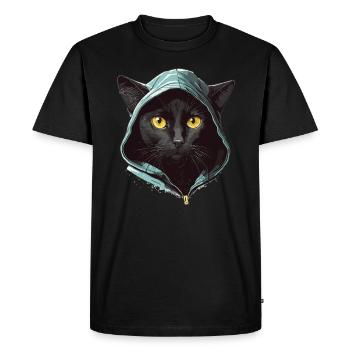 Tête de chat Noir Chat Bombay Chat heureux Chats - T-shirt Premium bio Homme - noir - Devant - Nico (187cm)
