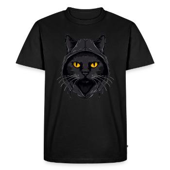Tête de chat Noir Chat Bombay Chat heureux Chats - T-shirt Premium bio Homme - noir - Devant - Nico (187cm)