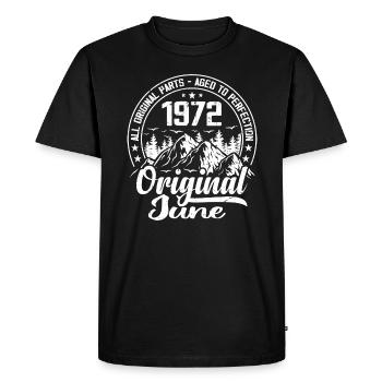 juin 1972 Original : 52 Ans Cadeau d'Anniversaire - T-shirt Premium bio Homme - noir - Devant - Nico (187cm)