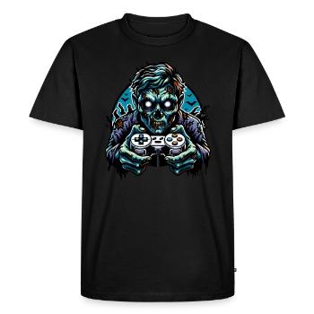 Manette de jeu Zombie - T-shirt Premium bio Homme - noir - Devant - Nico (187cm)