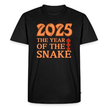 The Year Of The Snake 2025 - Chinese Year - Men's Premium Organic T-Shirt - black - Front - Nico (187cm)