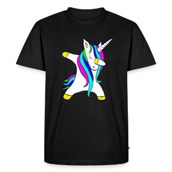 Tamponner licorne licorne - T-shirt Premium bio Homme - noir - Devant - Nico (187cm)