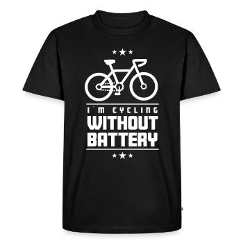 Je fais du vélo sans batterie - T-shirt Premium bio Homme - noir - Devant - Nico (187cm)