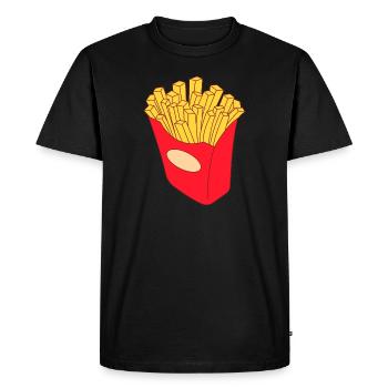 french fries - Men's Premium Organic T-Shirt - black - Front - Nico (187cm)