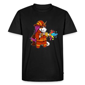 Unicorn Fire Brigade - Men's Premium Organic T-Shirt - black - Front - Nico (187cm)