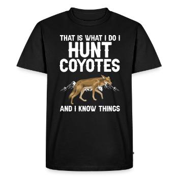 Conception de coyote pour les réacteurs de coyote - T-shirt Premium bio Homme - noir - Devant - Nico (187cm)