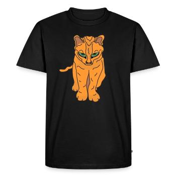 Tigre aux yeux verts - T-shirt Premium bio Homme - noir - Devant - Nico (187cm)