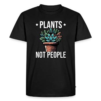 Plants Not People - Men's Premium Organic T-Shirt - black - Front - Nico (187cm)
