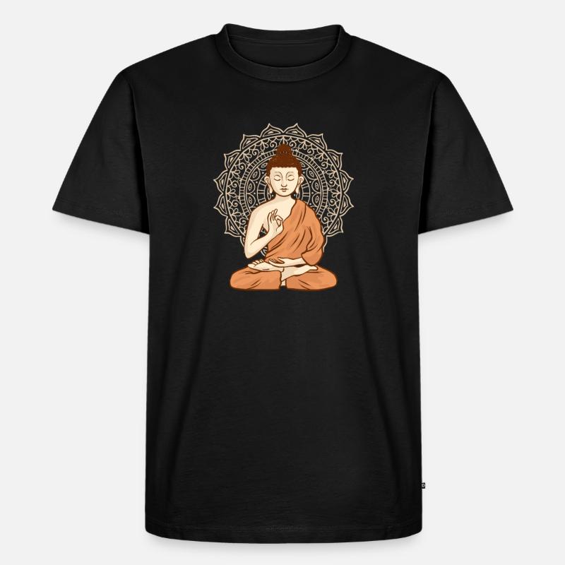 Buddhism - Männer Premium Bio T-Shirt - Schwarz