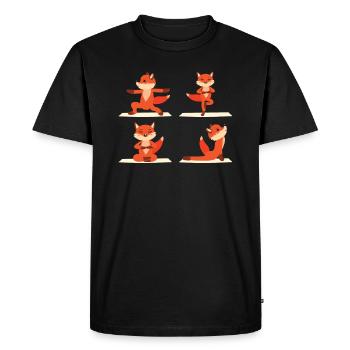 Yoga Gymnastics Fox Tshirt Gift - Men's Premium Organic T-Shirt - black - Front - Nico (187cm)
