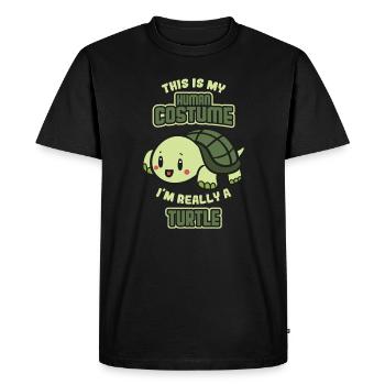 Couverture de tortue et tortue - T-shirt Premium bio Homme - noir - Devant - Nico (187cm)
