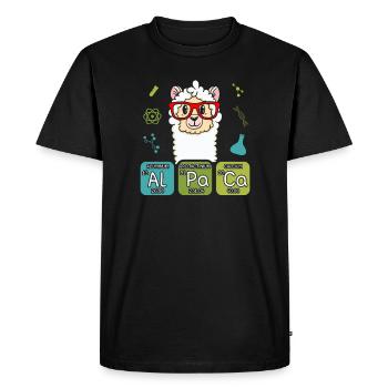 Cadeau de nerd physique physique chimie biologie alpaga - T-shirt Premium bio Homme - noir - Devant - Nico (187cm)
