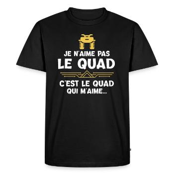 Pilote de quad tshirt drôle humour course - T-shirt Premium bio Homme - noir - Devant - Nico (187cm)