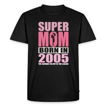 Anniversaire de maman 2005 | Super Maman - T-shirt Premium bio Homme - noir - Devant - Nico (187cm)