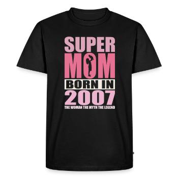 Mom Birthday 2007 | Super Mom - Men's Premium Organic T-Shirt - black - Front - Nico (187cm)