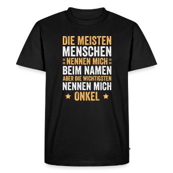 Most people call me by my name, uncle - Men's Premium Organic T-Shirt - black - Front - Nico (187cm)