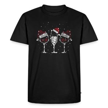 Chemise De Vin De Noël - T-shirt Premium bio Homme - noir - Devant - Nico (187cm)