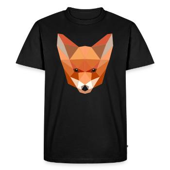 Fox Low Poly - Men's Premium Organic T-Shirt - black - Front - Nico (187cm)