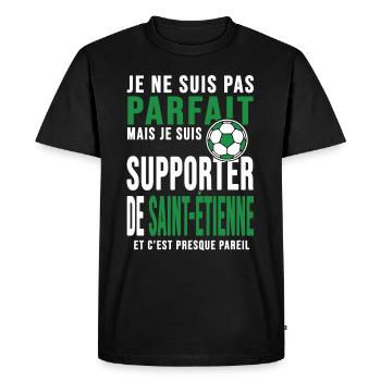 supporters football Saint étienne Club Stéphanois - T-shirt Premium bio Homme - noir - Devant - Nico (187cm)