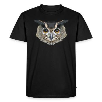 Hibou Polygone Hibou - T-shirt Premium bio Homme - noir - Devant - Nico (187cm)
