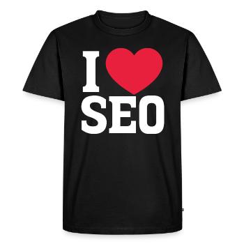 J’adore le référencement - T-shirt Premium bio Homme - noir - Devant - Nico (187cm)