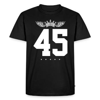 45 Number crown - Men's Premium Organic T-Shirt - black - Front - Nico (187cm)
