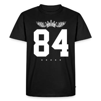 84 Number crown - Men's Premium Organic T-Shirt - black - Front - Nico (187cm)