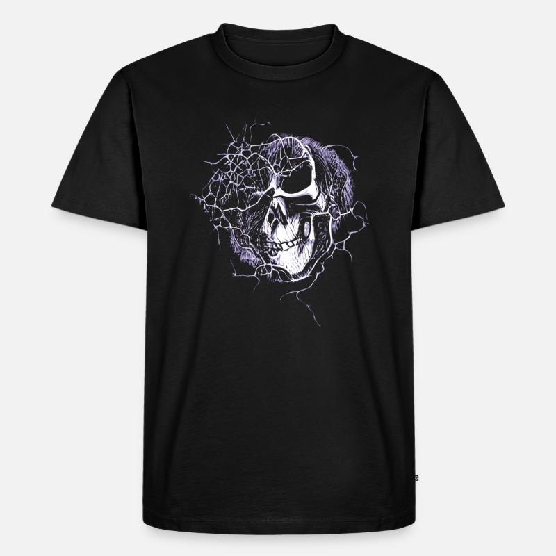 Thunder Halloween Skull - Männer Premium Bio T-Shirt - Schwarz