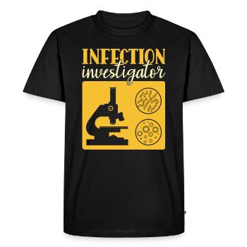 Infection Investigator - Funny Epidemiologist - Men's Premium Organic T-Shirt - black - Front - Nico (187cm)