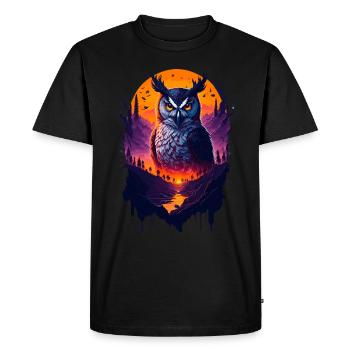 Beautiful owl - Men's Premium Organic T-Shirt - black - Front - Nico (187cm)