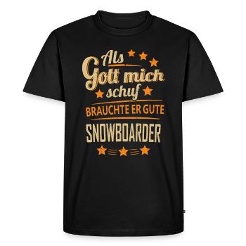 Snowboarder - T-Shirt lustige Sprüche - Männer Premium Bio T-Shirt - Schwarz - Vorne - Nico (187cm)