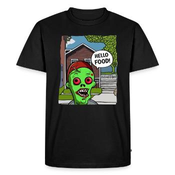 Bonjour la nourriture! - Drôle de design de zombie - T-shirt Premium bio Homme - noir - Devant - Nico (187cm)