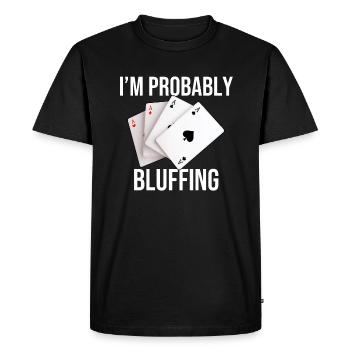 Je suis probablement en train de bluffer - T-shirt Premium bio Homme - noir - Devant - Nico (187cm)